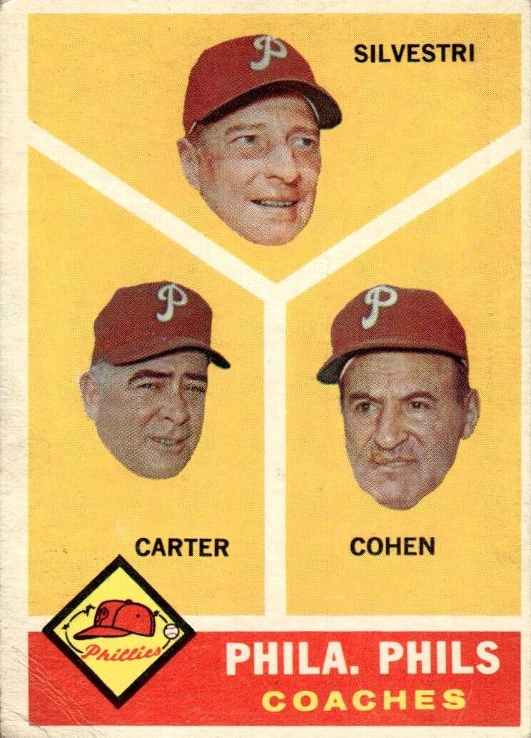 1960 Topps Baseball Phillies Coaches #466 PSA 6