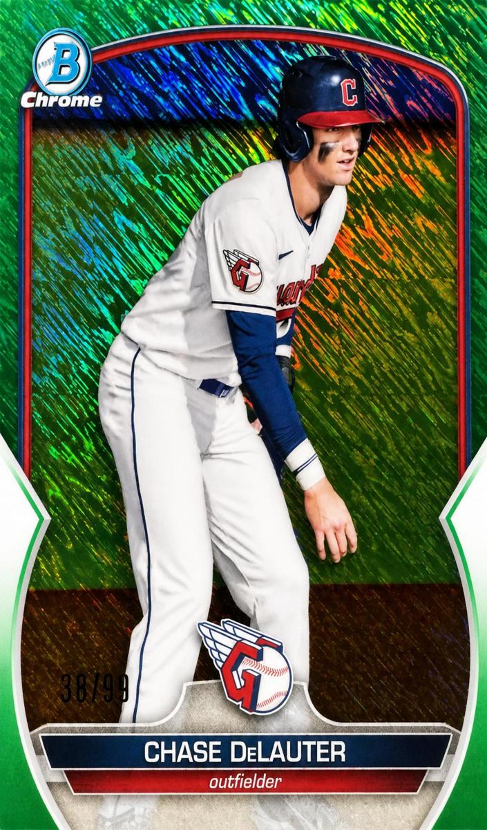 2023 Bowman Chrome Prospects Baseball Green Shimmer Chase DeLauter #BCP-103 PSA 9