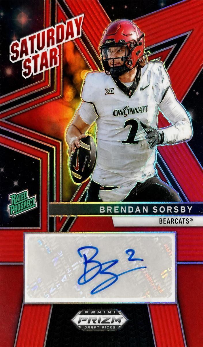 2025 Panini Prizm Draft Picks Football Red Brendan Sorsby #SSS-BSY PSA 9
