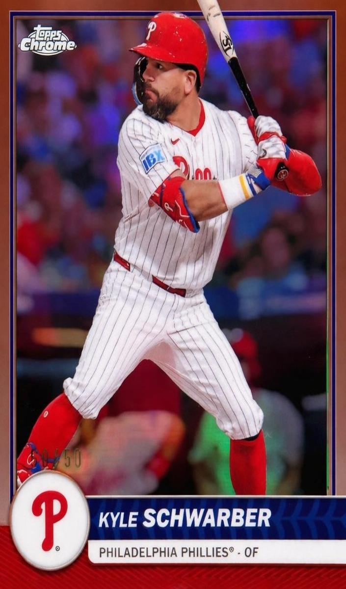 2025 Topps Chrome Baseball Gold Refractor Kyle Schwarber #31