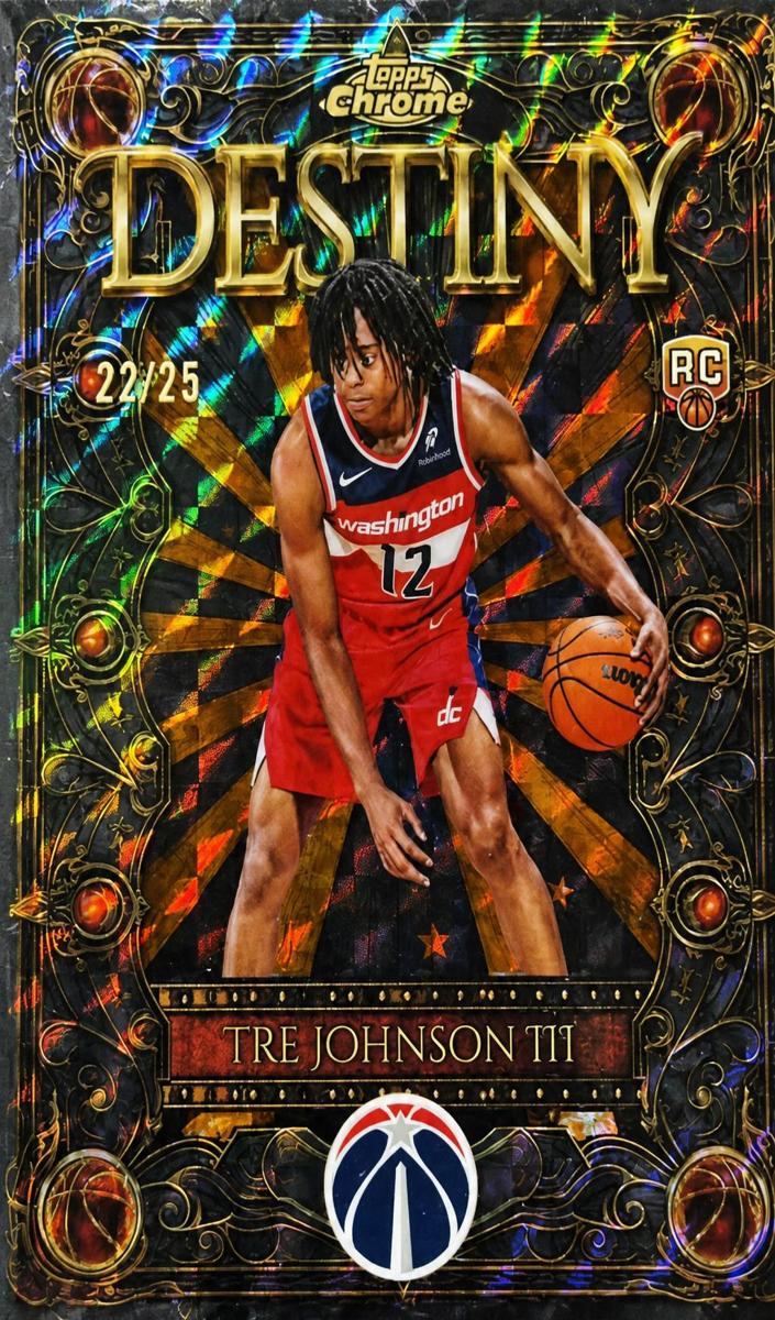 2025 Topps Chrome Basketball Geometric Orange Refractor Tre Johnson III #D-6