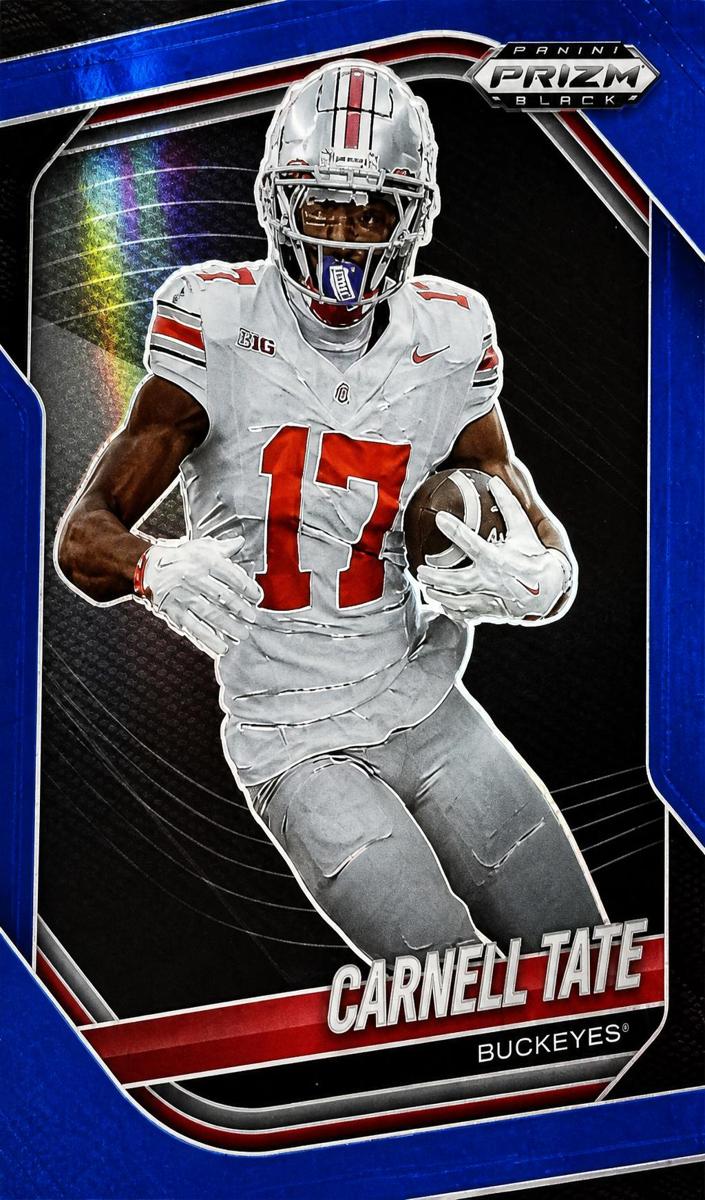 2025 Panini Prizm Black Football Blue Carnell Tate #167
