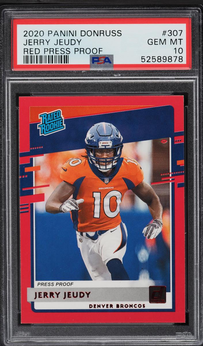 2020 Panini Donruss Football Press Proof Red Jerry Jeudy #307 PSA 8.5
