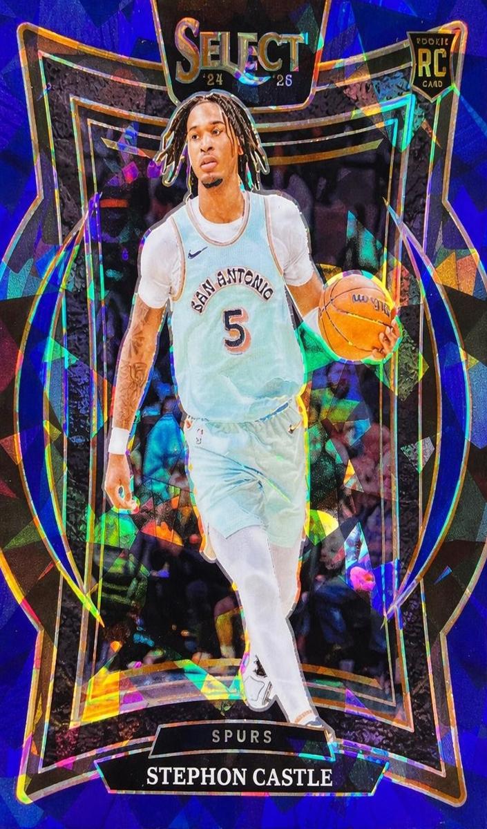 2024 Panini Select Basketball Blue Cracked Ice Stephon Castle #72