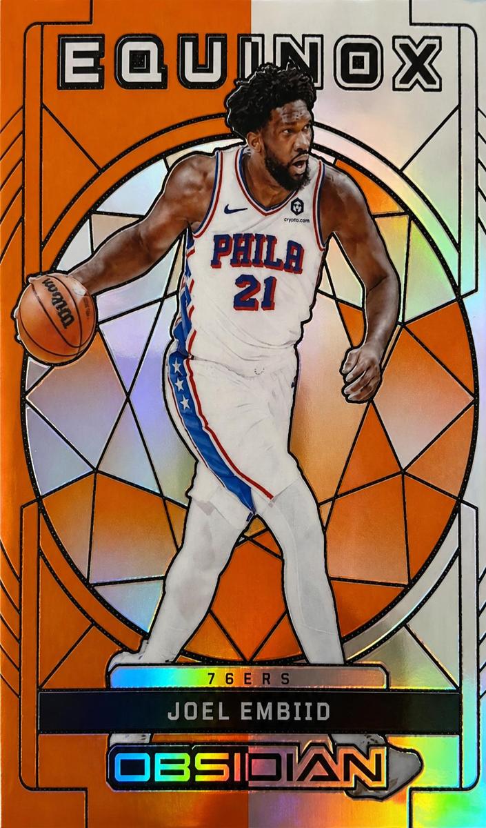 2023 Panini Obsidian Basketball Electric Etch Orange Flood Joel Embiid #38