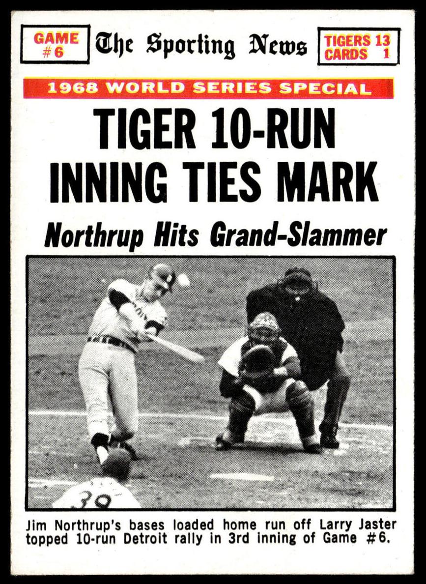 1969 Topps Baseball Tigers 10-Run World Series Game #6 #167 PSA 8