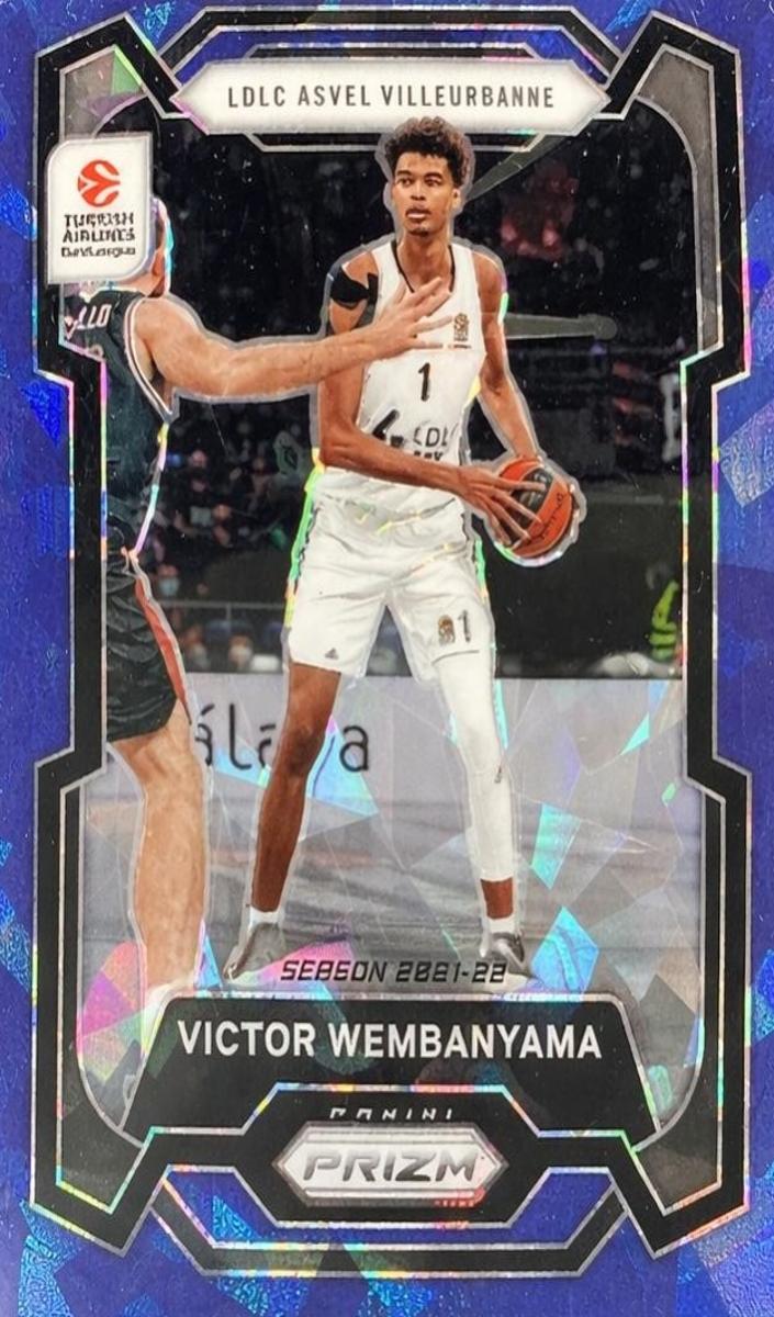 2023 Panini Prizm Turkish Airlines EuroLeague Basketball Blue Ice Victor Wembanyama #11 PSA 9