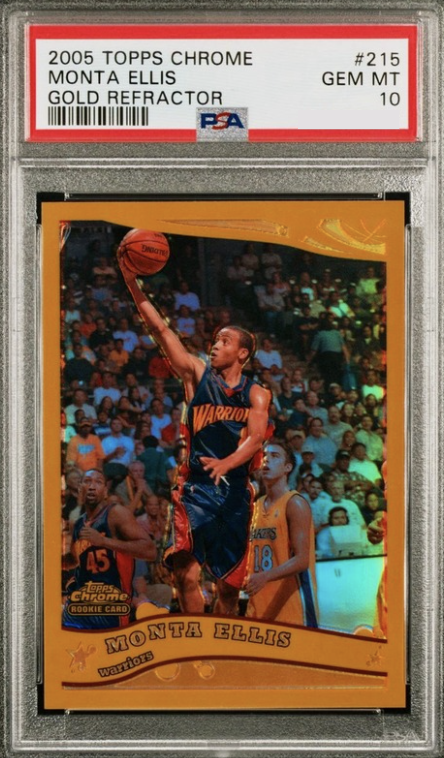 2005 Topps Chrome Basketball Gold Refractor Monta Ellis #215 PSA 9