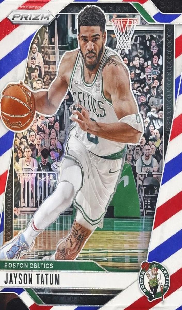 2024 Panini Prizm Basketball Red White and Blue Jayson Tatum #103