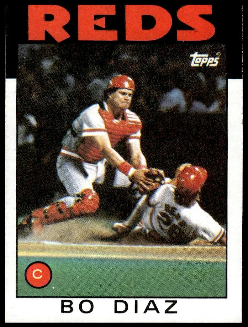 1986 Topps Baseball Bo Diaz #639 PSA 8