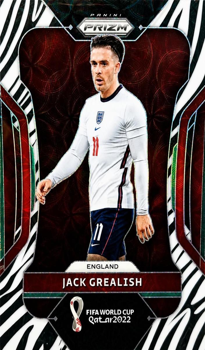 2022 Panini Prizm FIFA World Cup Qatar Soccer Choice Prizms Zebra Jack Grealish #87