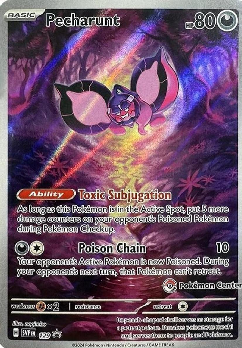 2024 Pokemon Scarlet & Violet Black Star Promos Pokemon Center Pecharunt #129 PSA 10