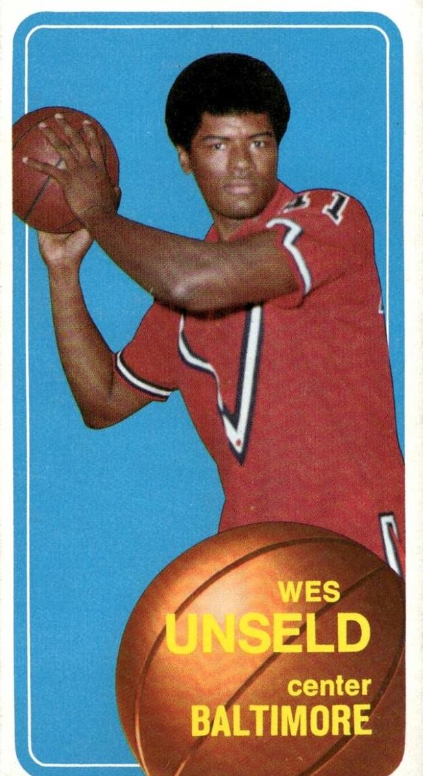 1970 Topps Basketball Wes Unseld #72