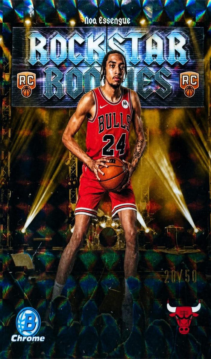 2025 Bowman Basketball Gold Geometric Refractor Noa Essengue #RR-12