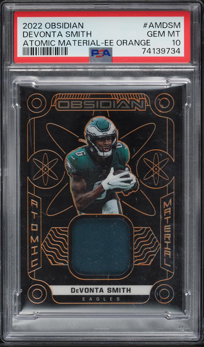2022 Panini Obsidian Football Electric Etch Orange DeVonta Smith #AM-DSM