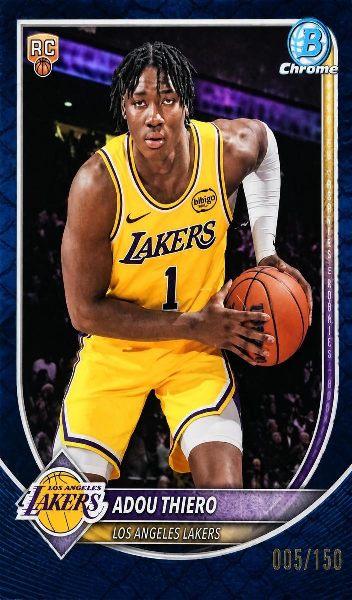 2025 Bowman Basketball Reptilian Blue Refractor Adou Thiero #BCV-36