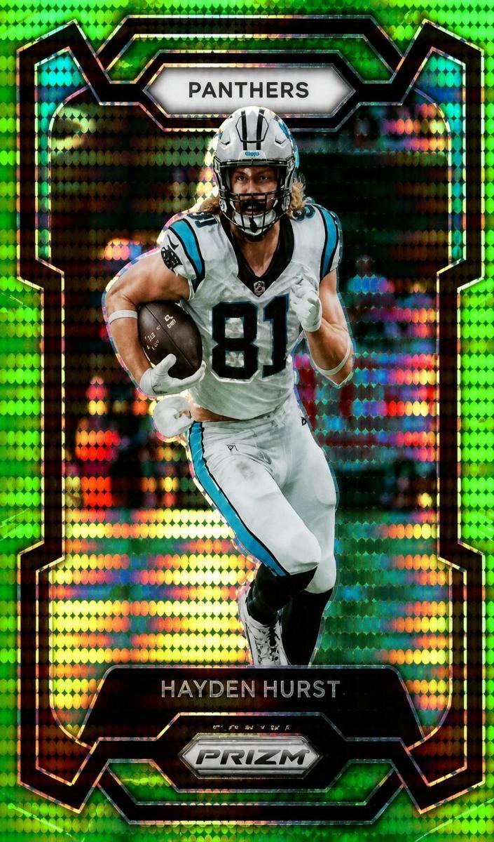 2023 Panini Prizm Football Neon Green Pulsar Hayden Hurst #42