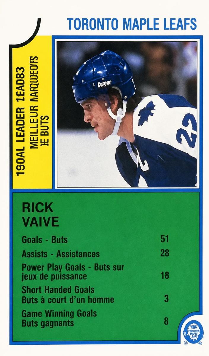 1983 O-Pee-Chee Hockey Rick Vaive #323