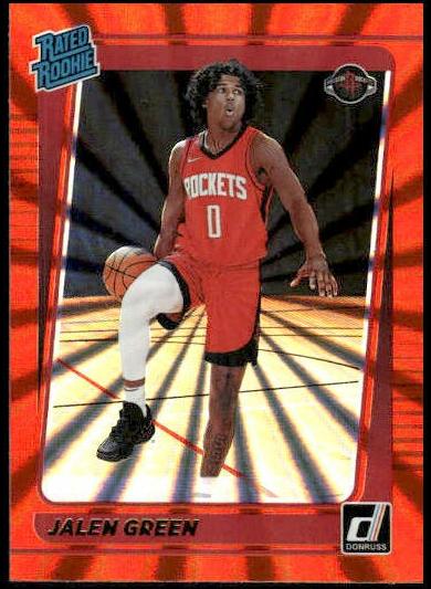 2021 Panini Donruss Basketball Holo Orange Laser Jalen Green #209 PSA 9