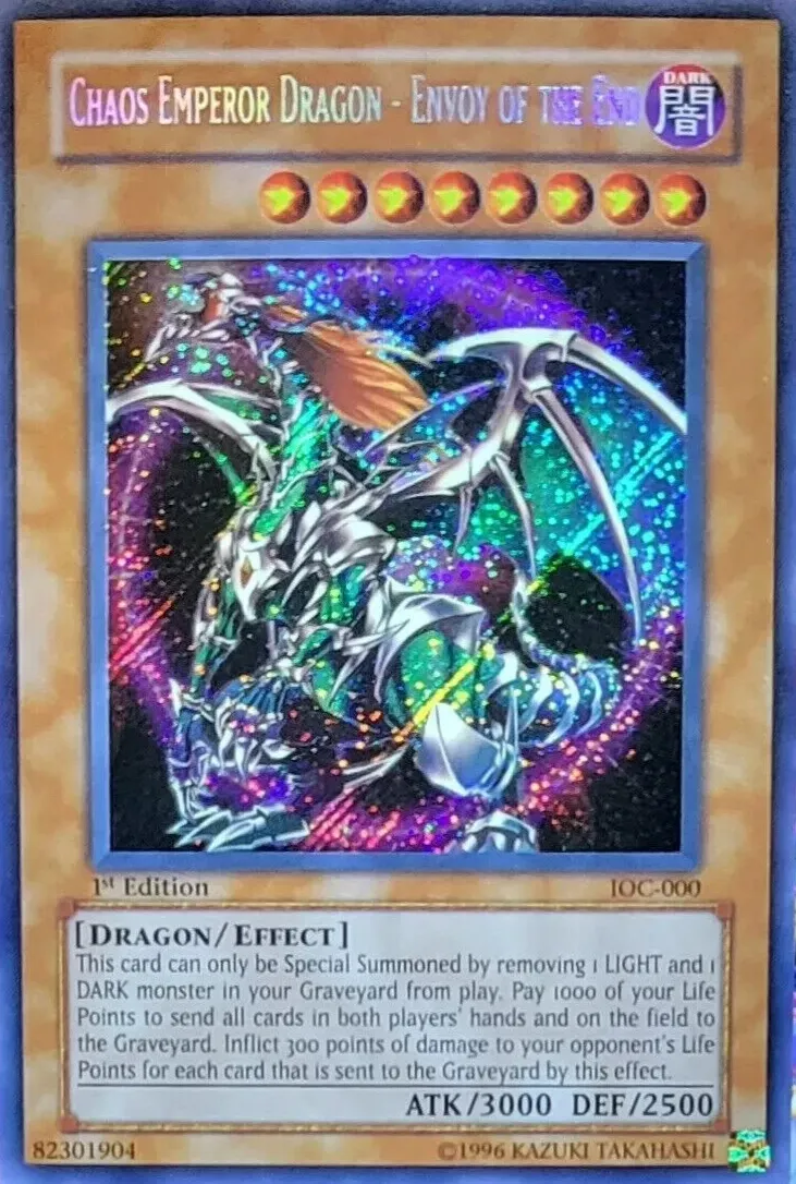 2004 Yu-Gi-Oh! Invasion of Chaos 1st Edition Chaos Emperor Dragon - Envoy of the End #IOC-000