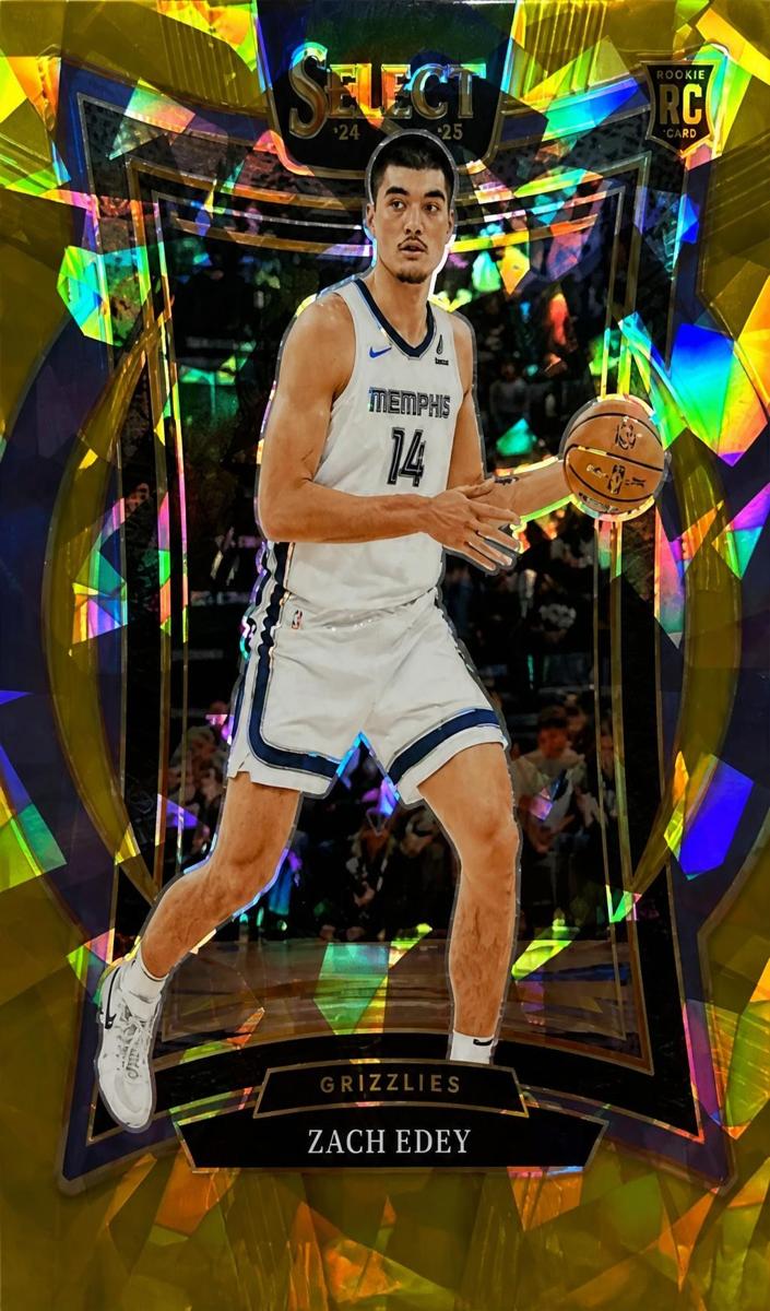 2024 Panini Select Basketball Gold Cracked Ice Zach Edey #98