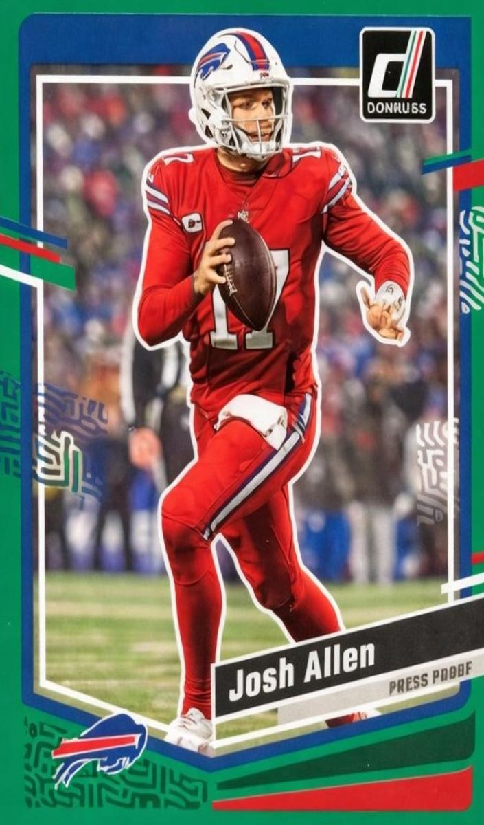 2023 Panini Donruss Football Press Proof Green Josh Allen #32 PSA 10