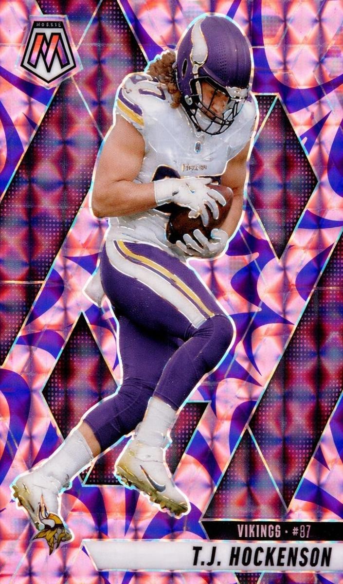 2025 Panini Mosaic Football Reactive Purple T.J. Hockenson #117