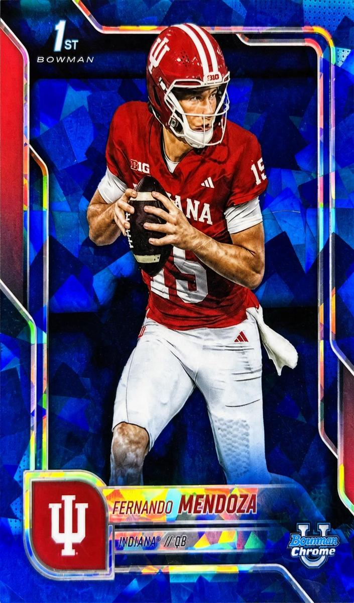 2025 Bowman Chrome University Sapphire Football Fernando Mendoza #109
