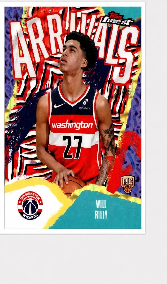 2025 Topps Finest Basketball Orange Refractor Will Riley #A-21