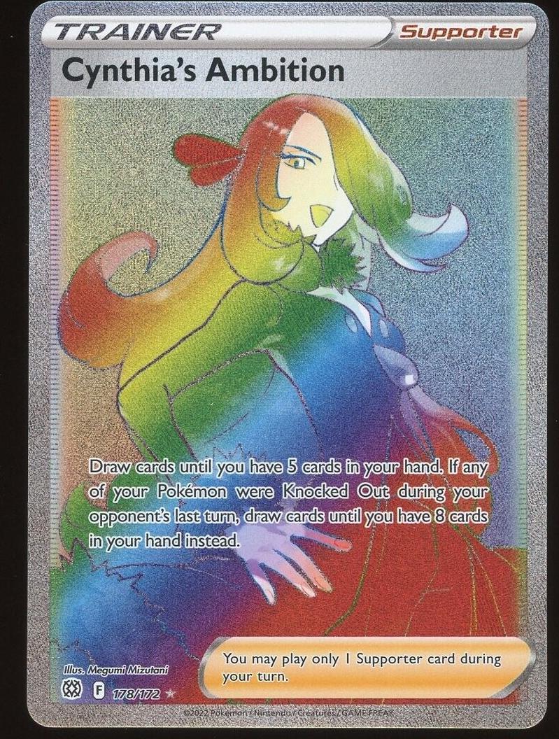 2022 Pokemon Brilliant Stars Full Art Cynthia's Ambition #178