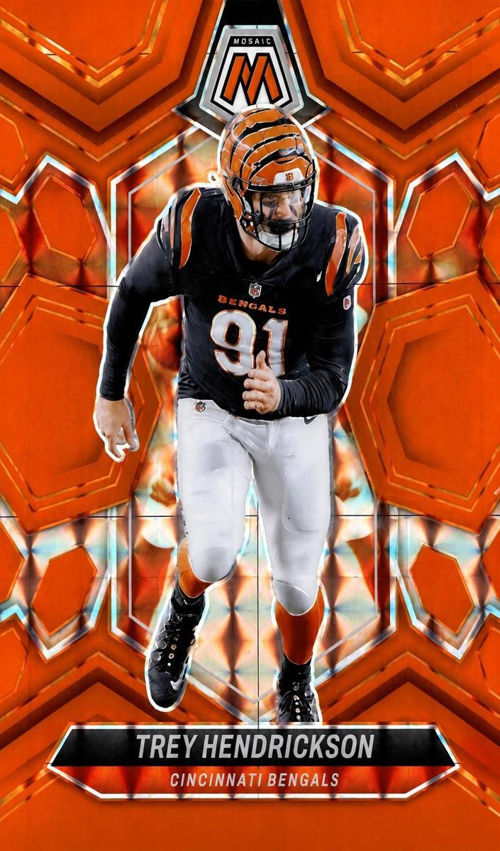 2024 Panini Mosaic Football Orange Fluorescent Trey Hendrickson #48