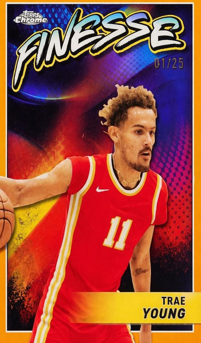 2023 Topps Chrome Basketball Orange Refractor Trae Young #F-1 PSA 7.5