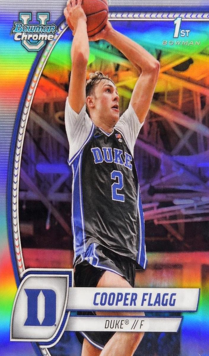 2024 Bowman Chrome University Basketball Blue Refractor Cooper Flagg #16 PSA 9