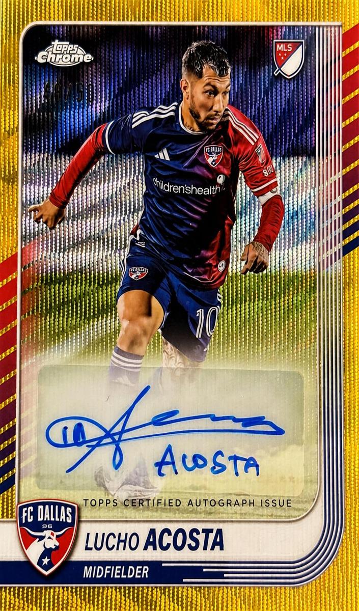 2025 Topps Chrome MLS Soccer Gold Wave Refractor Lucho Acosta #CA-LA