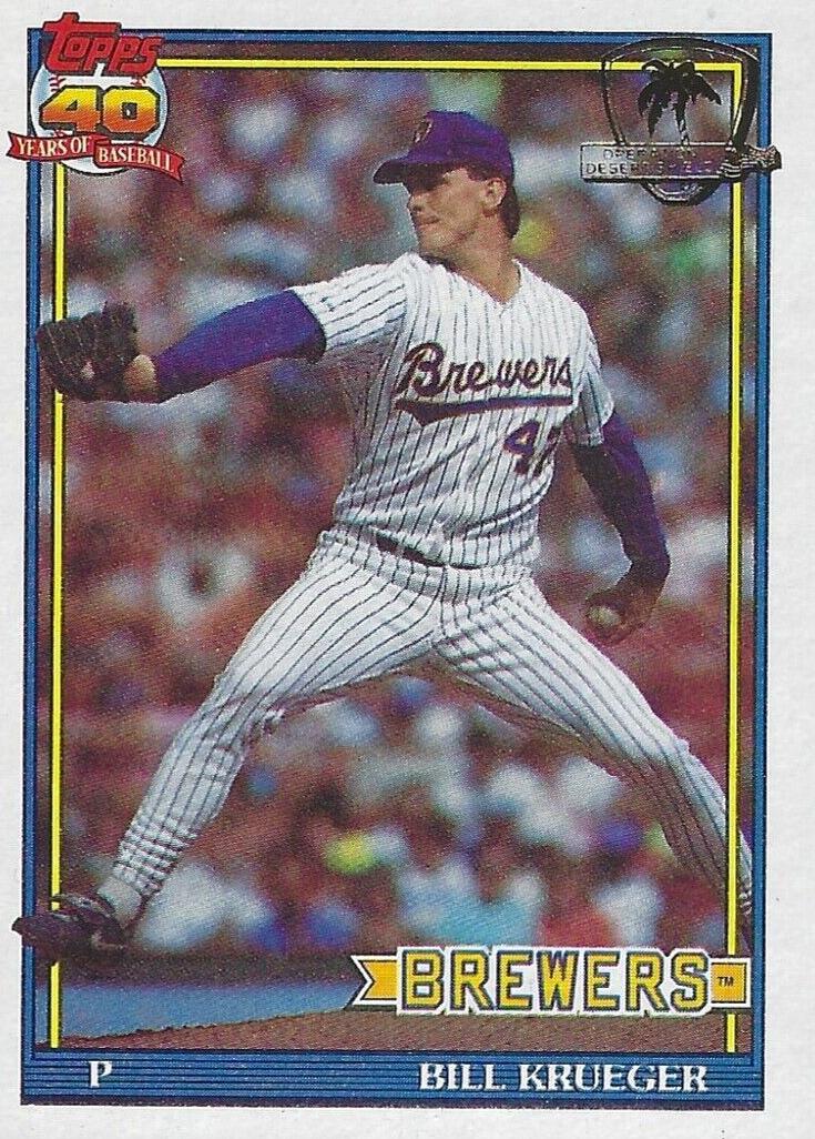 1991 Topps Baseball Bill Krueger #417 PSA 8.5