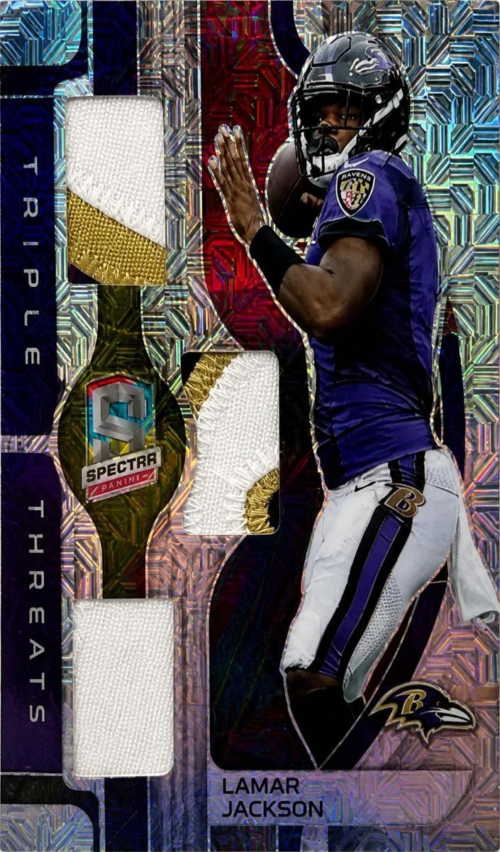 2023 Panini Spectra Football Meta Lamar Jackson #TT-LJA PSA 7.5