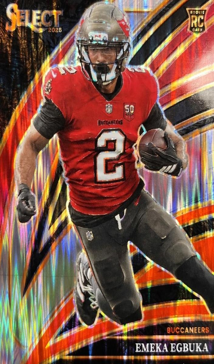 2025 Panini Select Football Black and Red Shock Emeka Egbuka #237