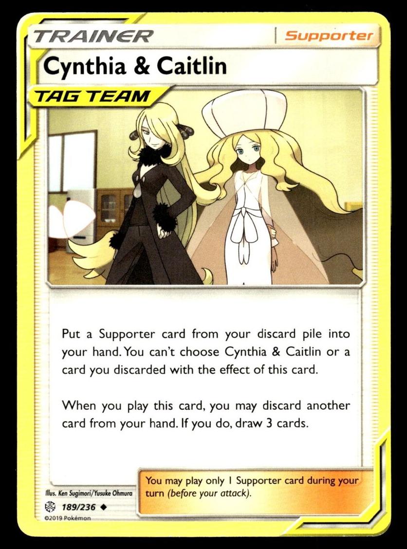 2019 Pokemon Sun & Moon Cosmic Eclipse Cynthia & Caitlin #189