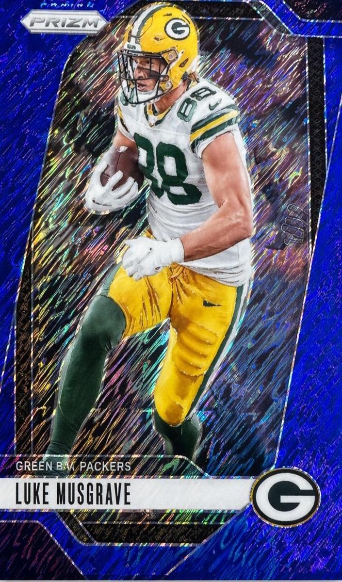 2024 Panini Prizm Football Blue Shimmer Luke Musgrave #105