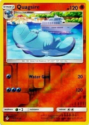 2019 Pokemon Sun & Moon Unbroken Bonds Reverse Holo Quagsire #97