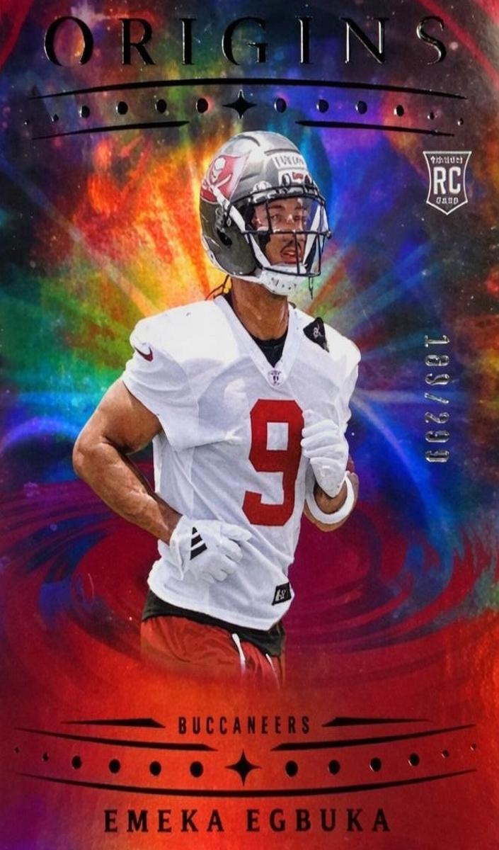2025 Panini Origins Football Holo Red Emeka Egbuka #146 PSA 8