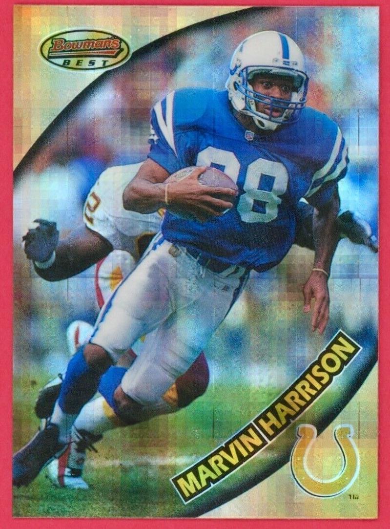 1997 Bowman's Best Football Atomic Refractor Marvin Harrison #74 PSA 9