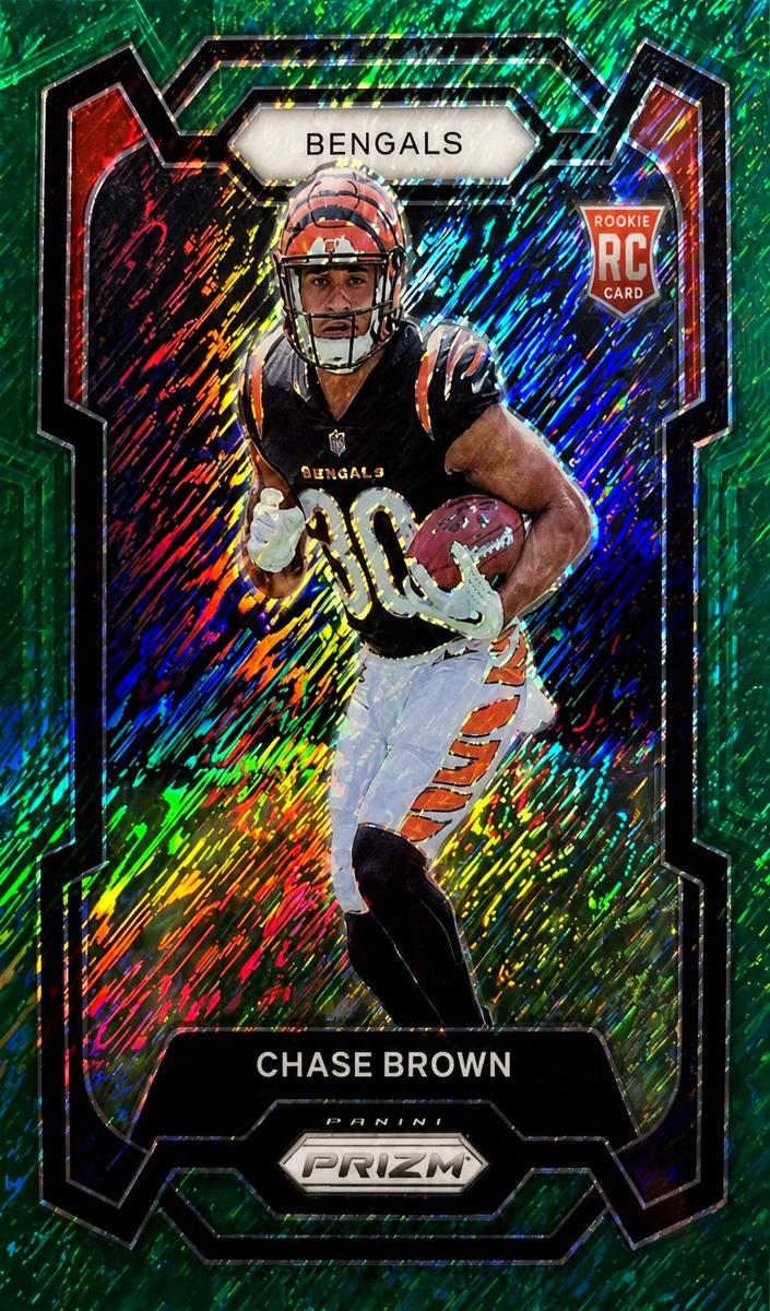 2023 Panini Prizm Football Green Shimmer Chase Brown #318