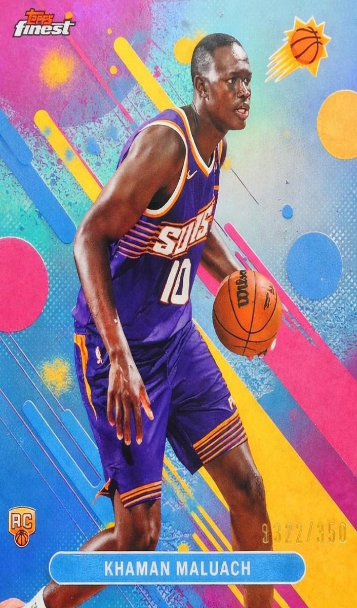 2025 Topps Finest Basketball Sky Blue Refractor Khaman Maluach #10