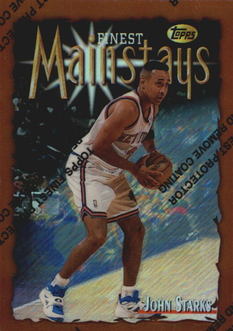 1996 Topps Finest Basketball Refractor John Starks #187 PSA 9
