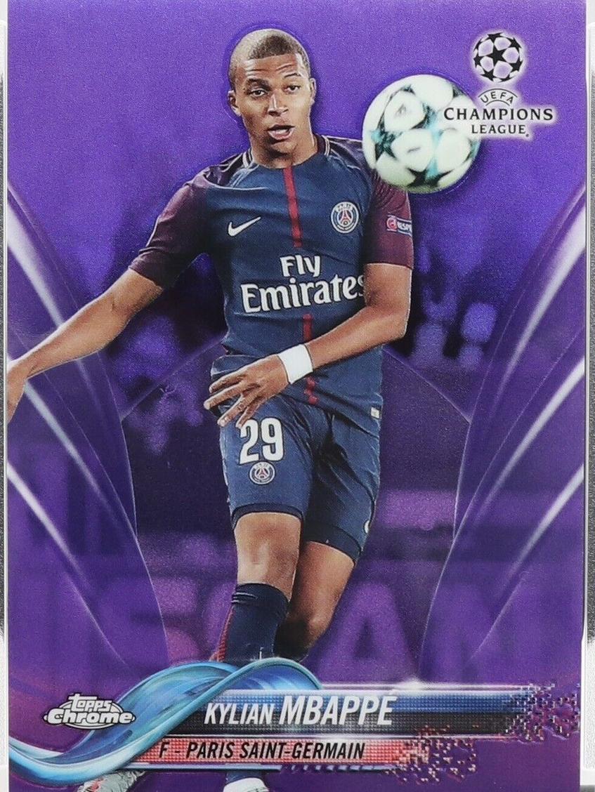 2017 Topps Chrome UEFA Champions League Soccer Purple Kylian Mbappe #41 PSA 10