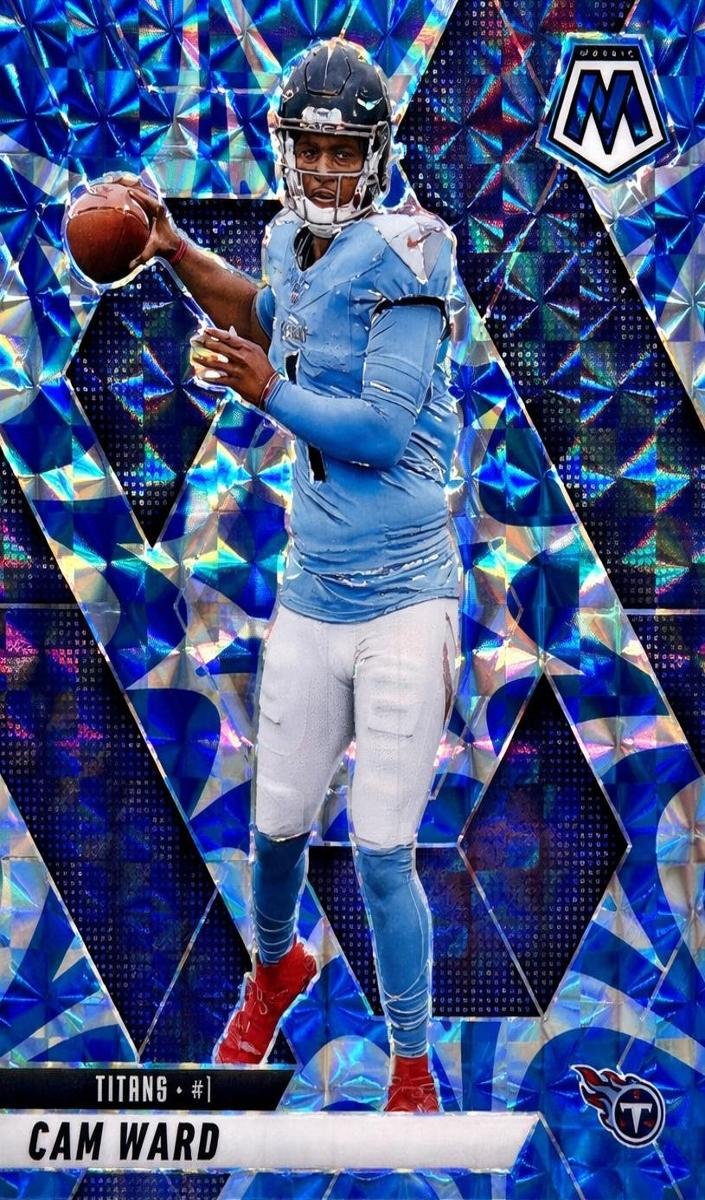 2025 Panini Mosaic Football Reactive Blue Cam Ward #382 PSA 10