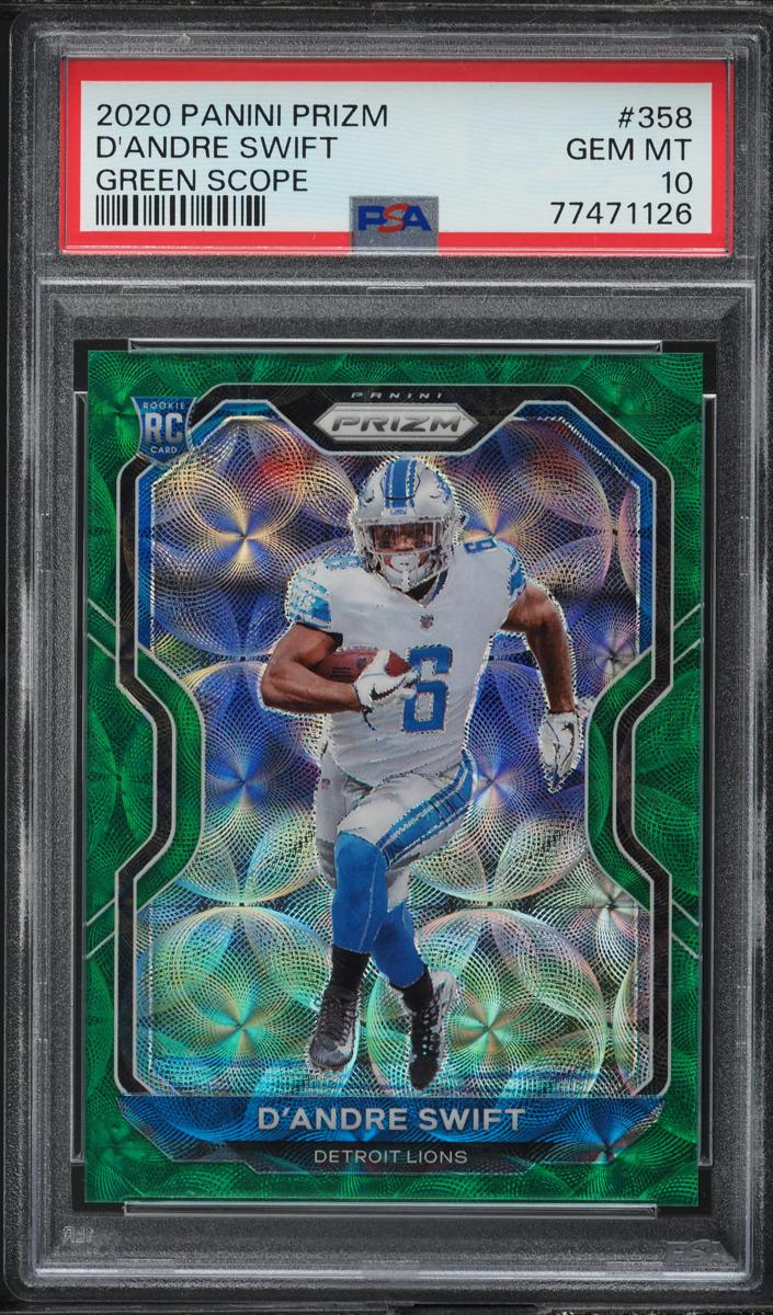 2020 Panini Prizm Football Green Scope Prizm D'Andre Swift #358