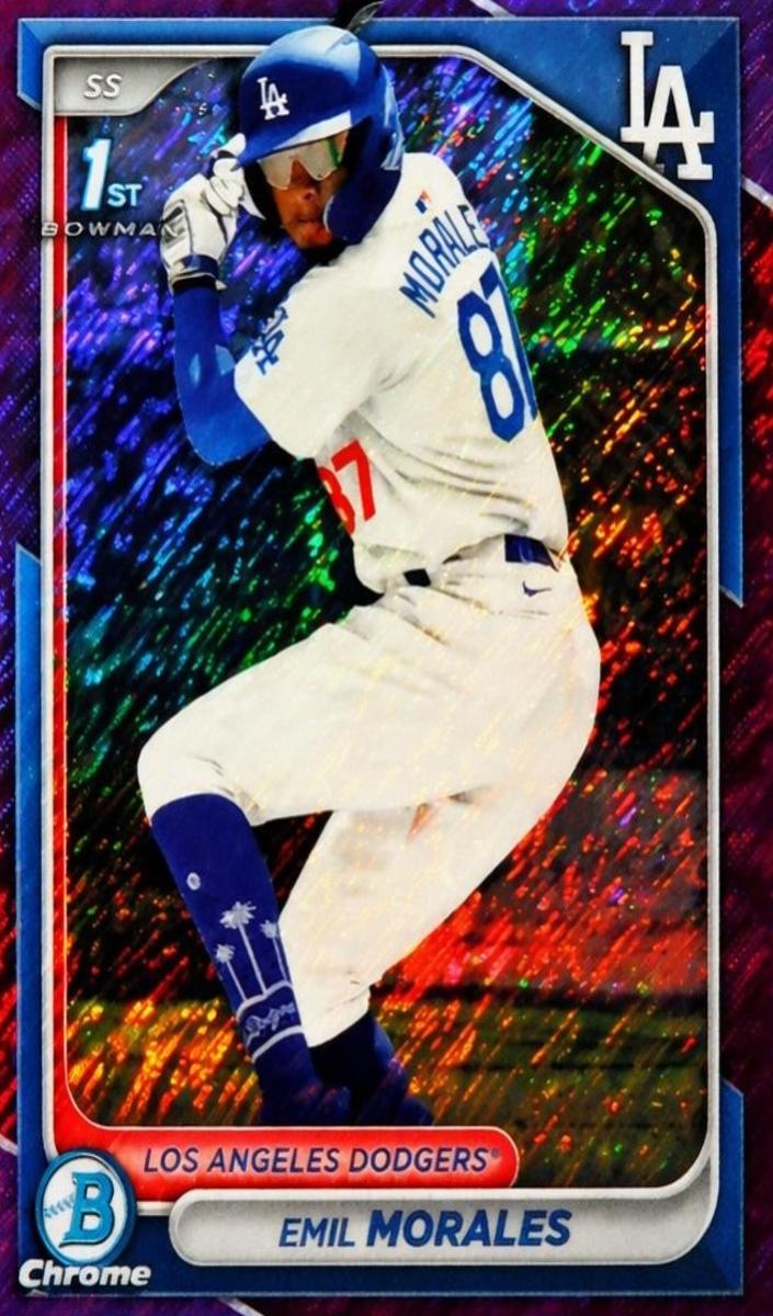 2024 Bowman Chrome Prospects Baseball Purple Shimmer Emil Morales #BCP-221 PSA 10