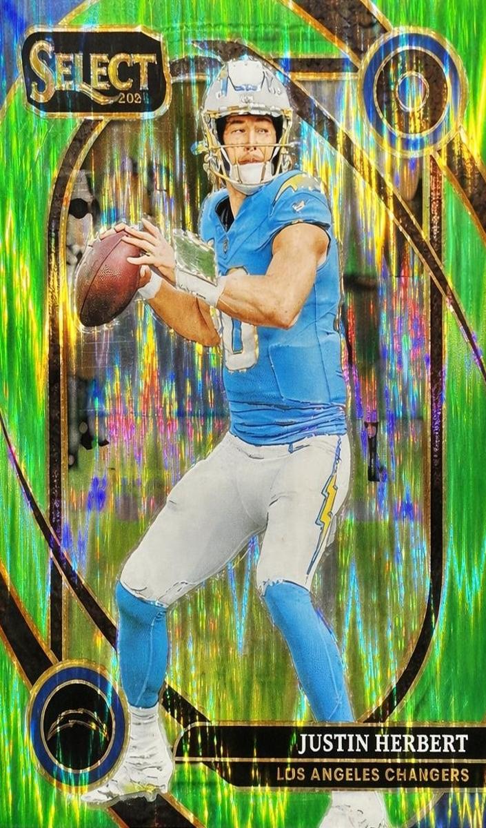 2024 Panini Select Football Neon Green Shock Justin Herbert #232 PSA 10
